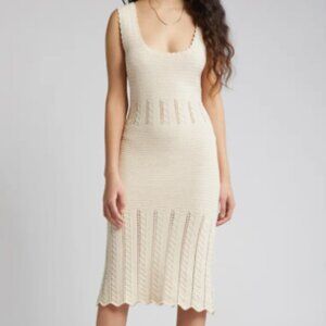 Like New Cotton Crochet Midi Dress